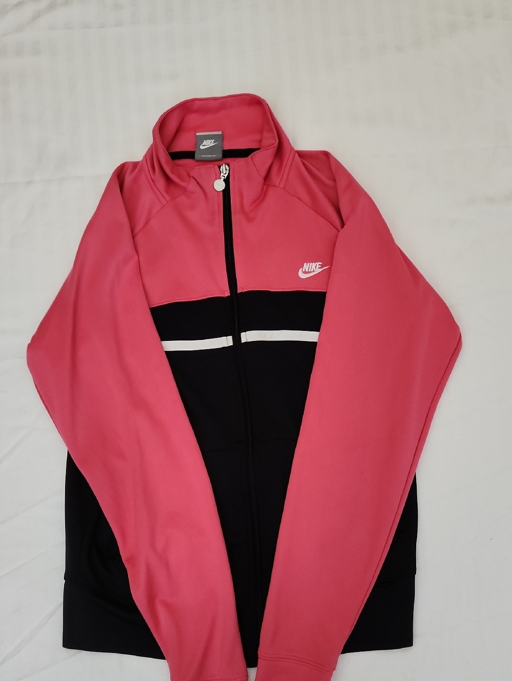 Nike Pink and Black Women's Bomber Jacket